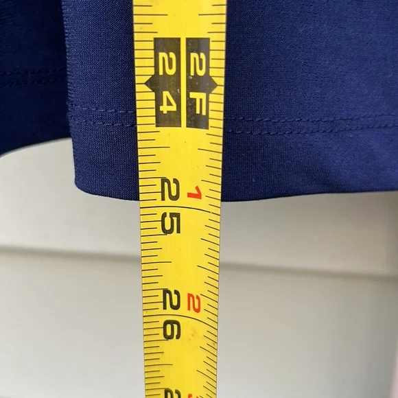 EUC New York & Company stretch, knotted front navy top - Picture 10 of 14